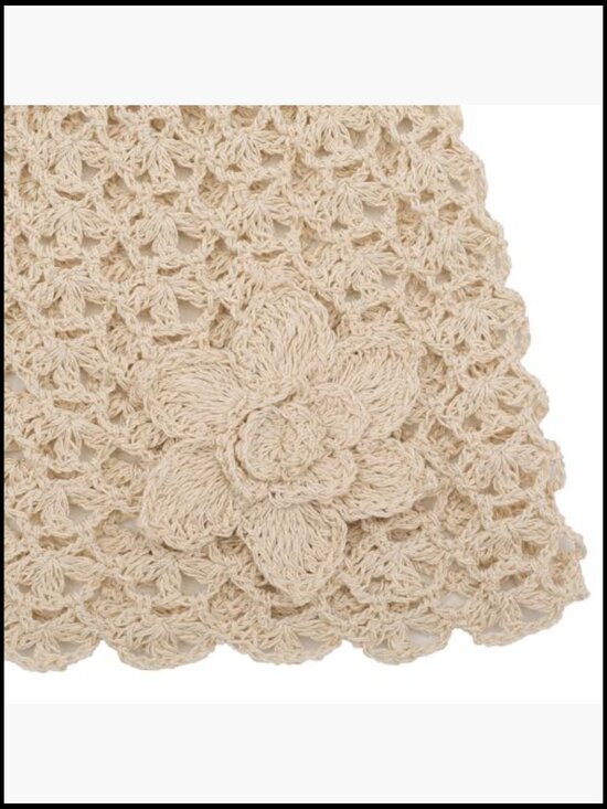 Handmade Crochet Beanie with Floral Sequins - Vintage Skull Hat main image 4